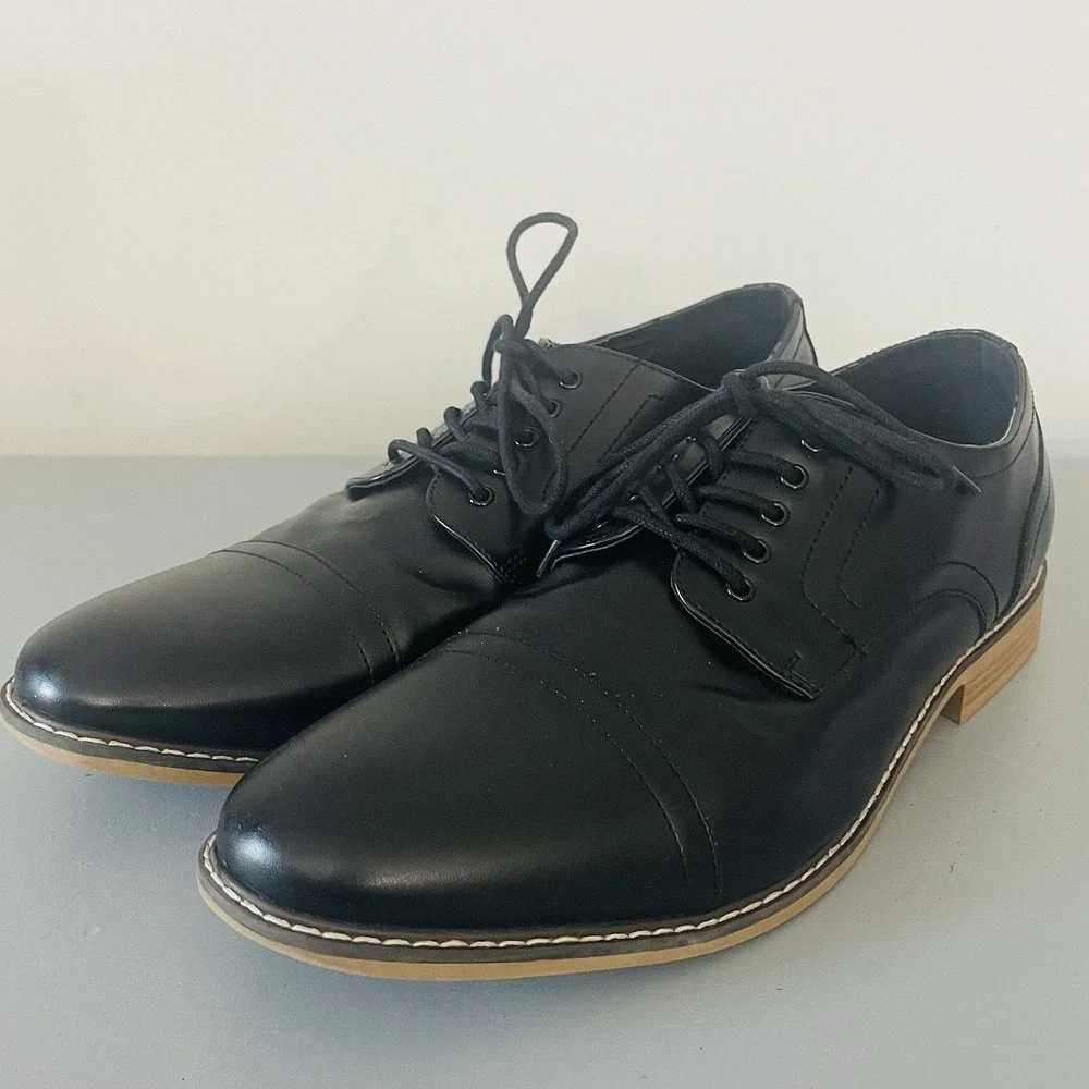 RJ Colt Ppaul Shoes Mens 13W Black Cap Toe Oxford Derby Dress Ppaul